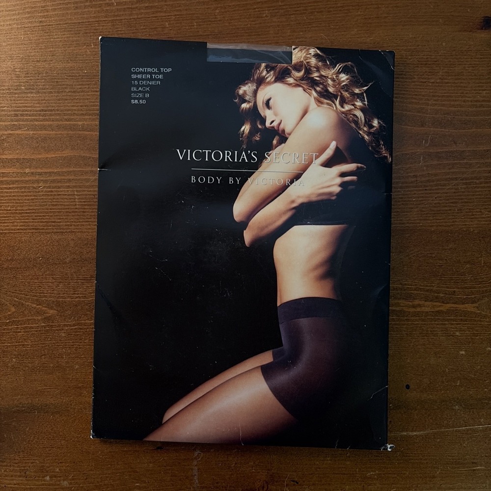 NEW Victoria's Secret Body By Victoria Control Top Size B 15 Denier BLACK